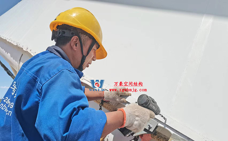陜西定邊馬蓮灘沙漠公園鋼膜結(jié)構(gòu)工程“奮力快跑”，工程“進(jìn)度條”刷新了!